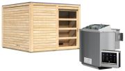 Karibu Saunahaus Cuben + Steuergerät Easy Bio (80800)
