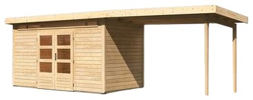 Karibu Woodfeeling Kandern 9 mit 320 cm Anbaudach (9251) Karibu Woodfeeling Kandern 9 mit 320 cm Anbaudach (9251)