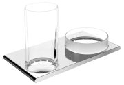 Keuco Edition 400 Doppelhalter mit Glas und Ablageschale (11554019000)