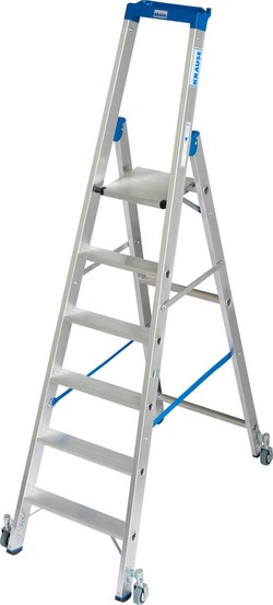 Krause Stabilo 1 x 6 Stufen Stehleiter fahrbar (124630)