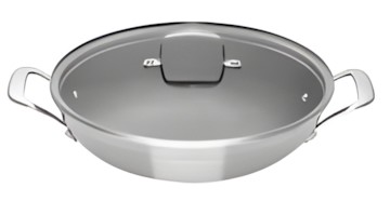 Le Creuset 3-ply Wok mit Glasdeckel