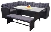 Mendler HWC-A29 Lounge-Esstisch-Set mit Bank Mendler HWC-A29 Lounge-Esstisch-Set mit Bank