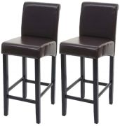 Mendler HWC-C33 Barhocker Leder 2er Set