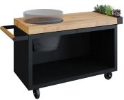 OFYR Kamado Table Black 135 PRO Teakholz BGE