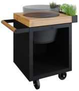 OFYR Kamado Table Black 65 PRO Teakholz BGE