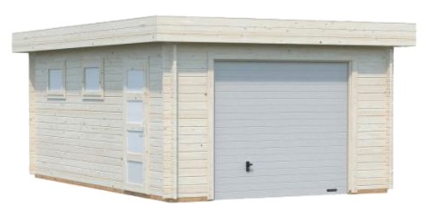 Palmako Rasmus 19,0 m² mit Sektionaltor naturbelassen