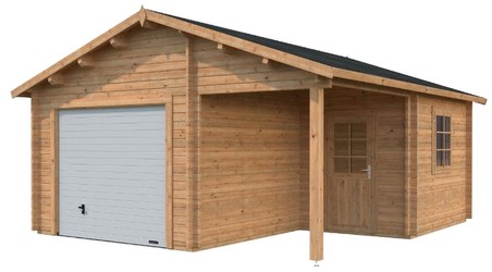 Palmako Roger 21,9+5,2 m² mit Sektionaltor imprägniert