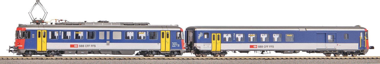 Piko 2er Set Rbe 4/4 NPZ SBB IV Triebwagen + Steuerwagen inkl. Sound-Decoder (96855)