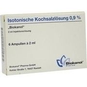 Biokanol Pharma ISOTONISCHE KOCHSALZLSG. 0,9% AMP., 6 x 2 ml