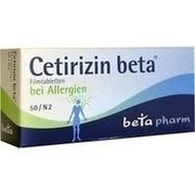 betapharm Arzneimittel CETIRIZIN BETA, 50 Filmtbl. (N2) betapharm Arzneimittel CETIRIZIN BETA, 50 Filmtbl. (N2)