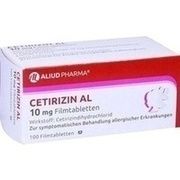 ALIUD Pharma CETIRIZIN AL 10MG FILMTABL, 100 Filmtbl. (N3) ALIUD Pharma CETIRIZIN AL 10MG FILMTABL, 100 Filmtbl. (N3)
