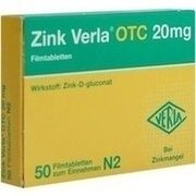 Verla-Pharm Arzneimittel ZINK VERLA OTC 20 MG FILMTABLETTEN, 50 St.