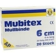 Erena Verbandstoffe MUBITEX MULLBINDEN 6CM OHNE CELLO, 20 St.