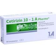 1A Pharma CETIRIZIN 10 FILMTABLETTEN, 7 St. 1A Pharma CETIRIZIN 10 FILMTABLETTEN, 7 St.
