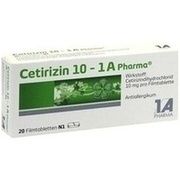 1A Pharma CETIRIZIN 10 - 1 A PHARMA, 20 Filmtbl. (N1)