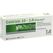 1A Pharma CETIRIZIN 10 - 1 A PHARMA, 50 Filmtbl. (N2) 1A Pharma CETIRIZIN 10 - 1 A PHARMA, 50 Filmtbl. (N2)