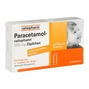 PARACETAMOL RATIOPH 250, 10 Zäpf. (N1) 250 mg f. Kdr. 1-6 J.