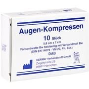 KERMA Verbandstoff AUGENKOMPRESSEN UNSTERIL 5,8X7CM, 10 St.