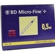 B-D MICRO FINE+ U 40 INS. SPR., 8 mm, 100 x 0,5 ml