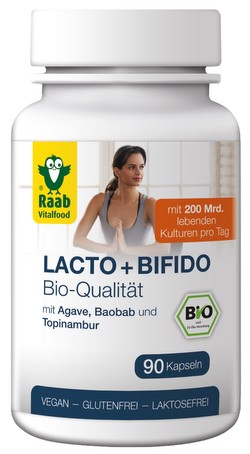 Raab Vitalfood Bio Lacto + Bifido Kapseln 90 Stk. Raab Vitalfood Bio Lacto + Bifido Kapseln 90 Stk.