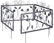 Relaxdays Beetzaun Metall 4er Set GOTH Blätter (10020696)