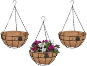 Relaxdays Blumenampel 3er Set Kokos (10041696)