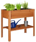 Relaxdays Hochbeet aus Holz mit Ablagefach (10020744)