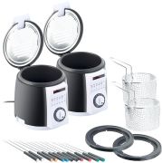 Rosenstein & Söhne Tisch-Fritteusen mit Fondue-Set 2er-Set (NC-7981)