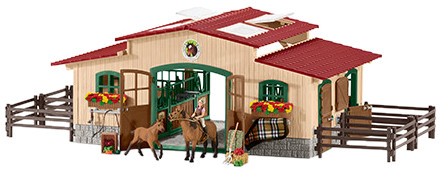 Schleich Pferdestall mit Pferden und Zubehör (42195)