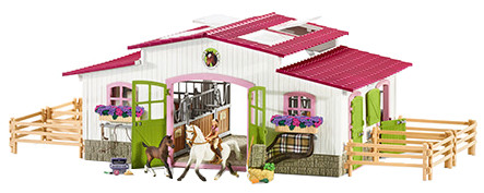 Schleich Reiterhof mit Reiterin und Pferden (42344)