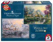 Schmidt Spiele Puzzle Thomas Kinkade Lamplight Manour/Winter Lamplight Manour