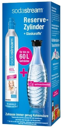 SodaStream Kohlensäure-Zylinder 60L + Glaskaraffe