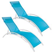 tectake Gartenliegen aus Aluminium 5-stufig 2er Set tectake Gartenliegen aus Aluminium 5-stufig 2er Set