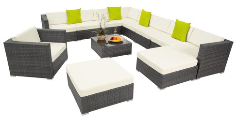 TecTake Las Vegas Rattan Lounge mit Aluminiumgestell