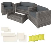 TecTake München Rattan Lounge mit Aluminiumgestell inkl. Bezüge TecTake München Rattan Lounge mit Aluminiumgestell inkl. Bezüge
