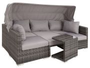 TecTake San Marino Rattan Lounge mit Aluminiumgestell