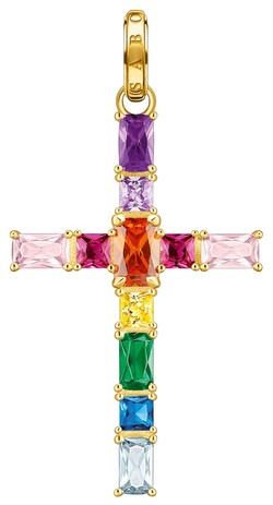 Thomas Sabo Anhänger Kreuz bunte Steine gold (PE939-996-7) Thomas Sabo Anhänger Kreuz bunte Steine gold (PE939-996-7)