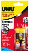 UHU Sekundenkleber Blitzschnell Minis 3 x 1 g (45415) UHU Sekundenkleber Blitzschnell Minis 3 x 1 g (45415)