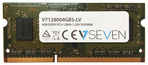 V7 DDR3-1600 4GB SO-DIMM Notebook Memory (V7128004GBS-LV) V7 DDR3-1600 4GB SO-DIMM Notebook Memory (V7128004GBS-LV)