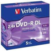 Verbatim DVD+R 8,5GB 2,4x 5er JC DL 43460 Verbatim DVD+R 8,5GB 2,4x 5er JC DL 43460