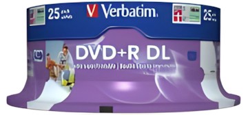 Verbatim DVD+R DL Inkjet Print 8x 25er Spindel 43667 Verbatim DVD+R DL Inkjet Print 8x 25er Spindel 43667