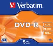 Verbatim DVD-R Matt Silver 5 Stk. 43519