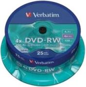 Verbatim DVD-RW Matt Silver 25er Spindel 43639