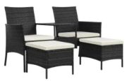vidaXL 2-Sitzer-Gartensofa mit Tisch & Hocker (44452) vidaXL 2-Sitzer-Gartensofa mit Tisch & Hocker (44452)