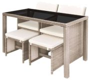 vidaXL Garten-Essgruppe mit Auflagen 11-tlg. (42557)