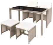 vidaXL Garten-Essgruppe mit Auflagen 13-tlg. (42558)