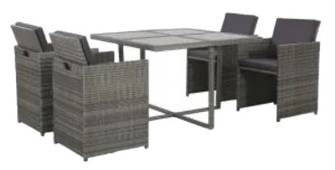 vidaXL Garten-Essgruppe mit Auflagen 5-tlg. (43901)
