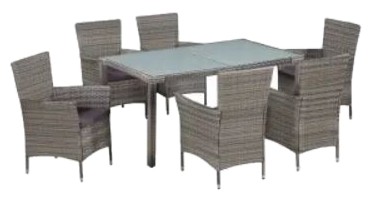 vidaXL Garten-Essgruppe mit Auflagen 7-tlg. (44071)