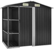 vidaXL Gartenhaus mit Regal Eisen 205 x 130 x 183 cm