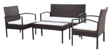 vidaXL Garten-Lounge-Set mit Auflagen 4-tlg. (42672)